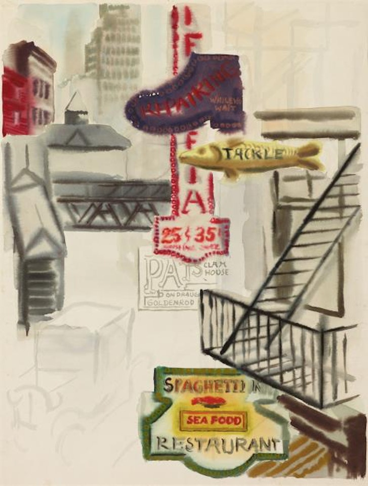 Manhattan Strassenreklame by George Grosz