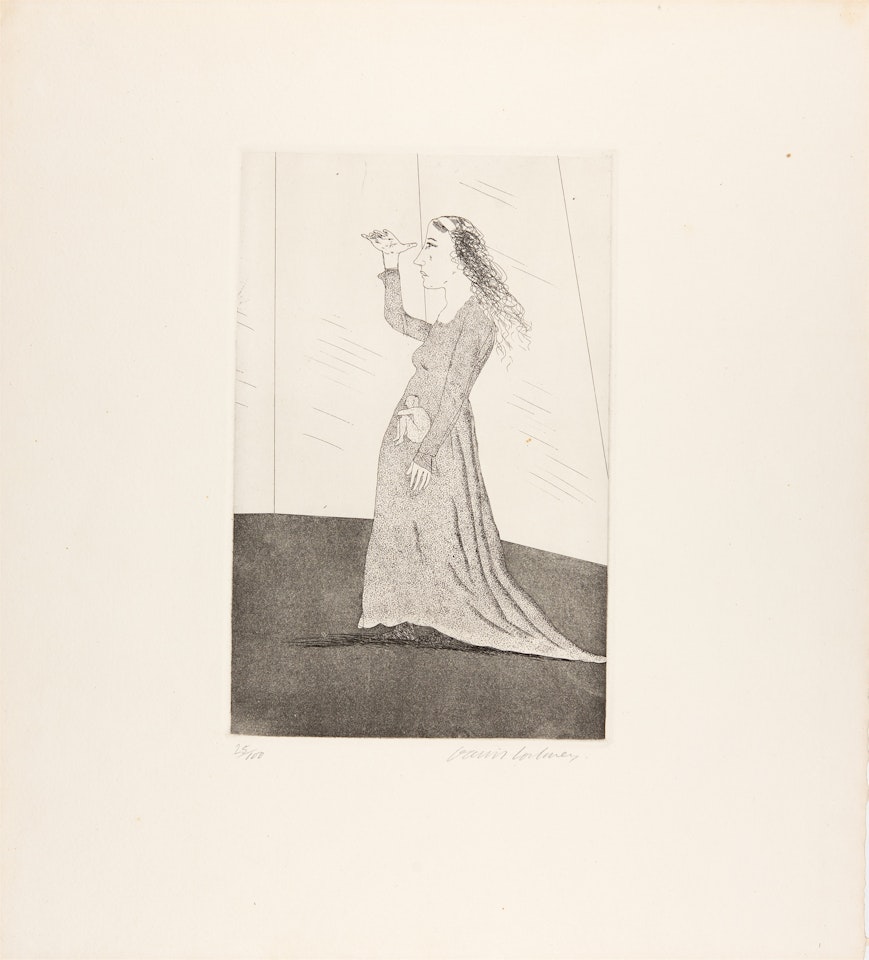 The princess searching (from: illustrations for six fairy tales from the Brothers Grimm, The little sea hare) by David Hockney
