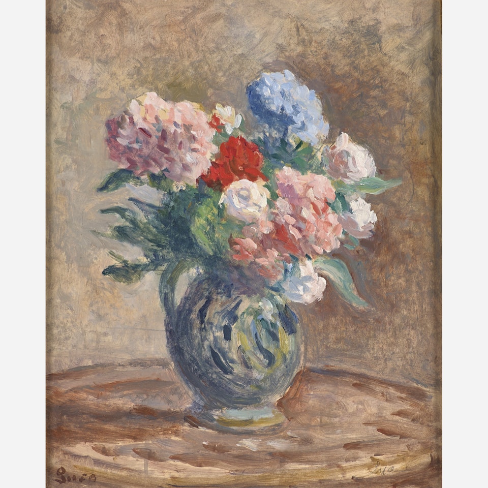 Hortensias et Roses Dans un Vase by Maximilien Luce