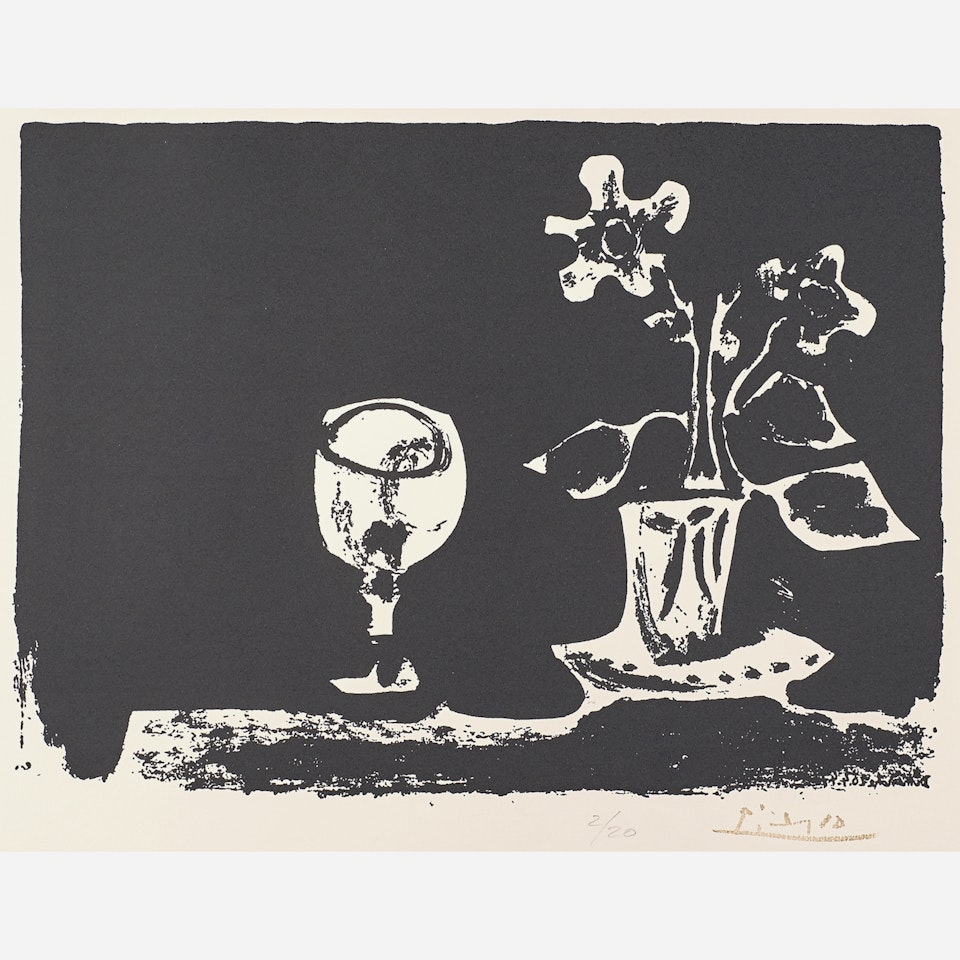 Still Life with Glass and Flowers, from The Poem of Paul Eluard by Pablo Picasso