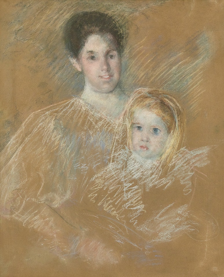 Smiling Mother with Sober Faced Child by Mary Cassatt