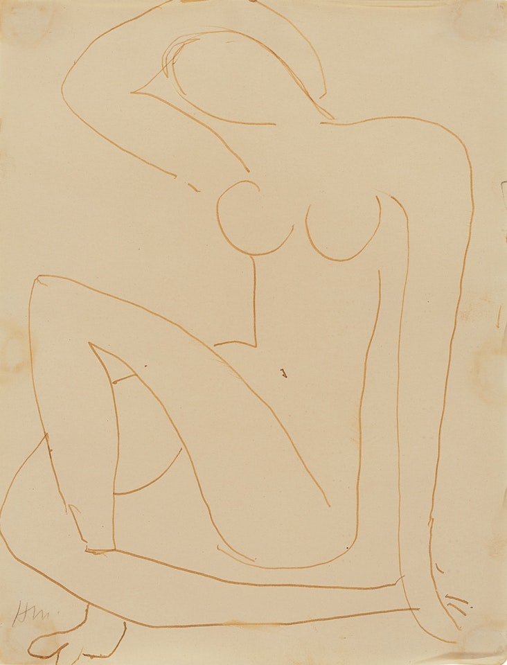 Nu assis, le bras derrière la tête by Henri Matisse