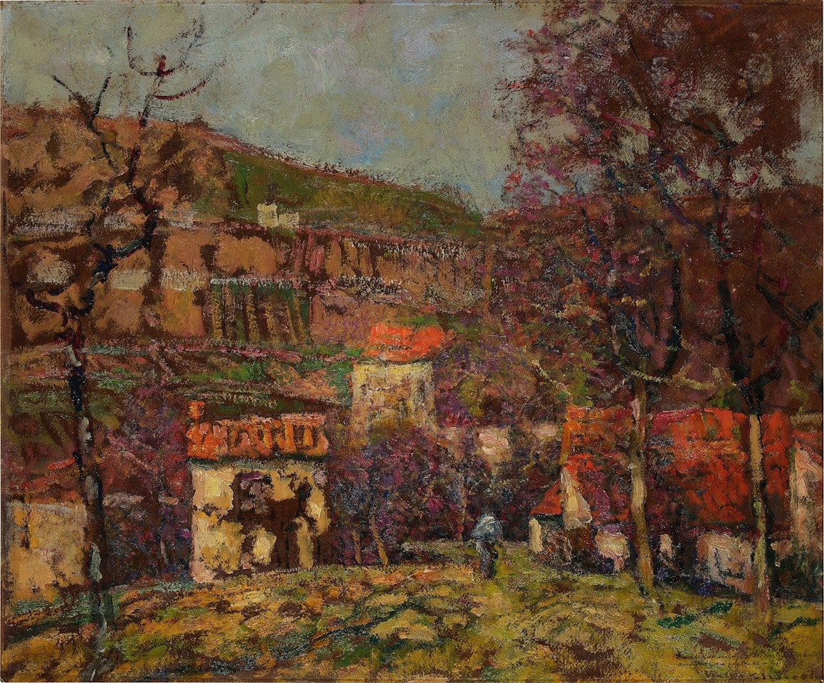 Fin d'automne sue le hameau by Victor Charreton