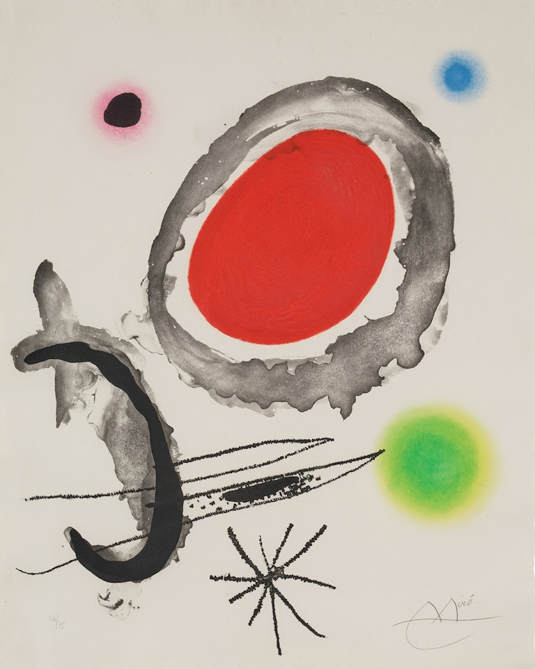 Oiseau entre deux astres by Joan Miró
