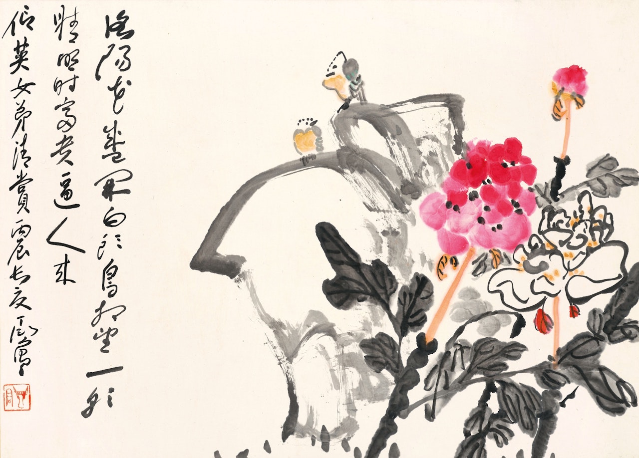Hibiscus and Birds by Ding Yanyong