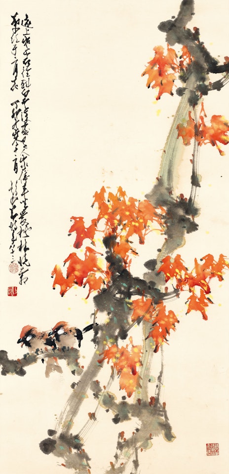 Maple Leaves and Birds by Zhao Shao'ang