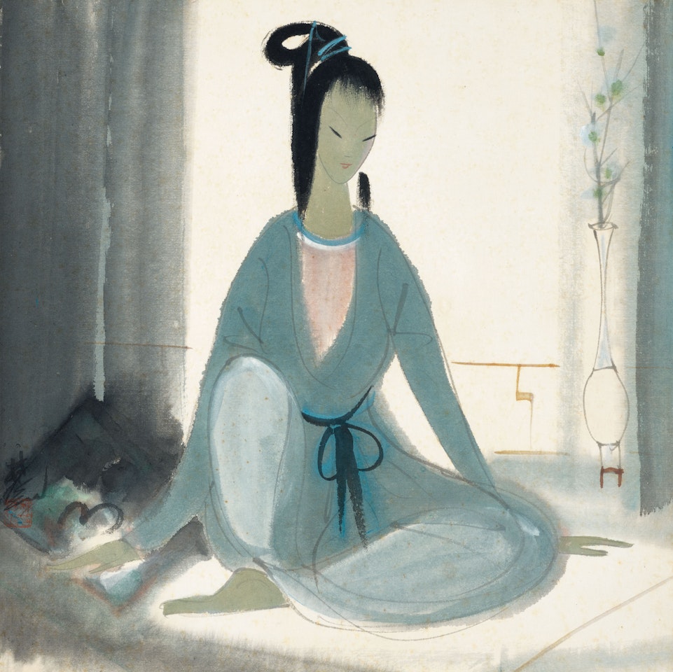 Seated Lady by Lin Fengmian