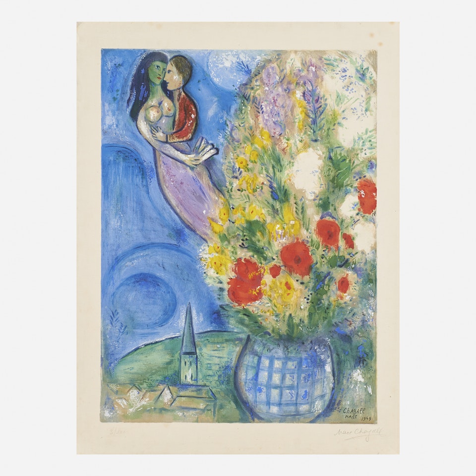 Les Coquelicots, 1949, Lithograph in colors, Signed and numbered 3/400 by Marc Chagall