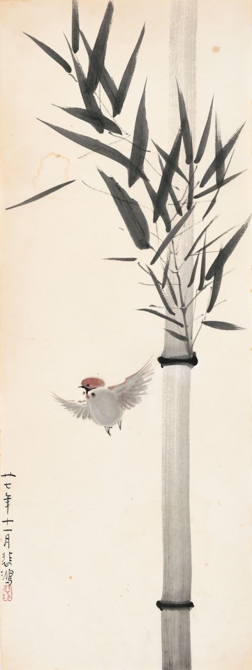 Bamboo and Sparrow by Xu Beihong