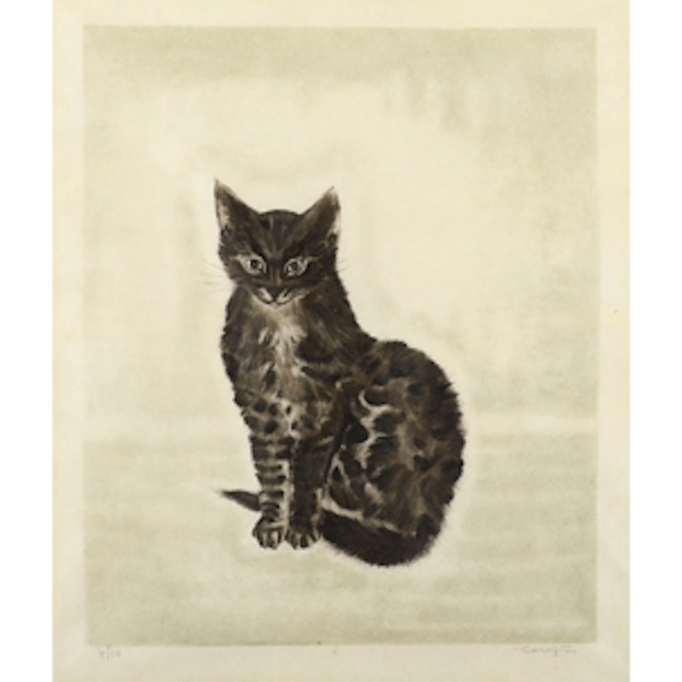 BLACK CAT (FROM "LES CHATS") by Leonard Tsuguharu Foujita