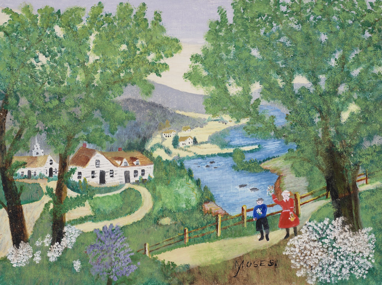 Lilacs by Grandma Moses