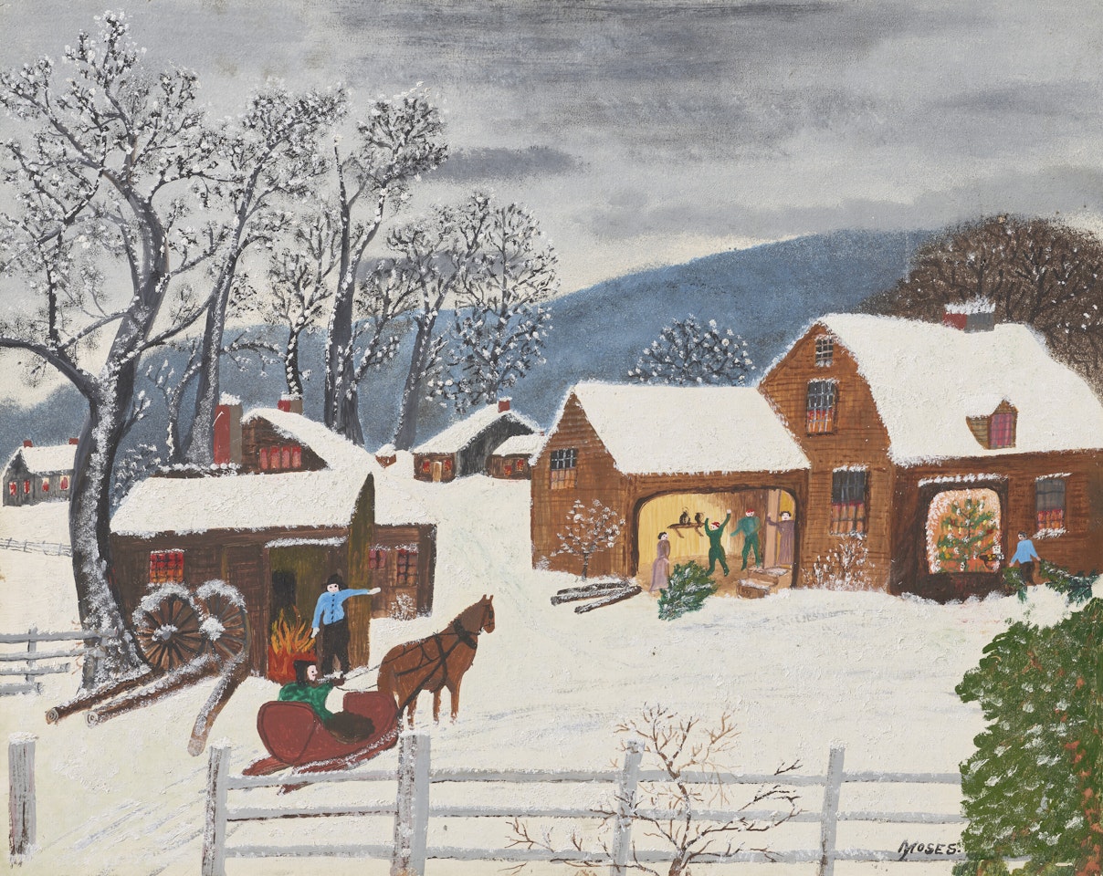 The Lonely Tramp or Traveler by Grandma Moses