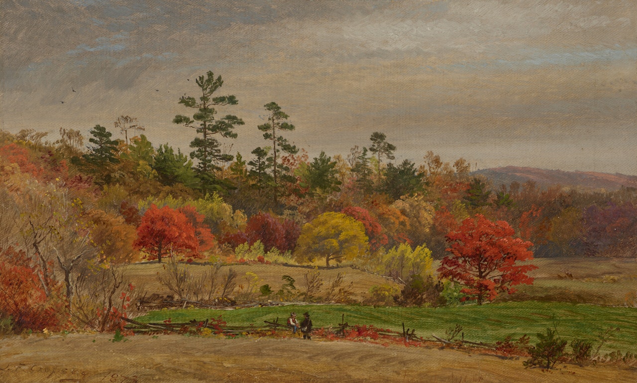 Conversation at the Fence by Jasper Francis Cropsey