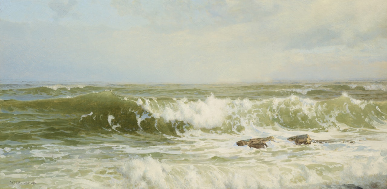 Surf and Clearing Mist, Beaver Tail, Conanicut by William Trost Richards