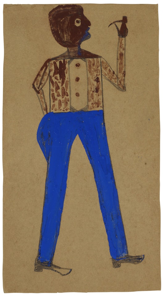 Man with Pipe by Bill Traylor