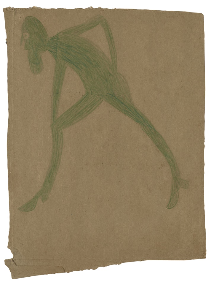 Self Portrait Striding by Bill Traylor