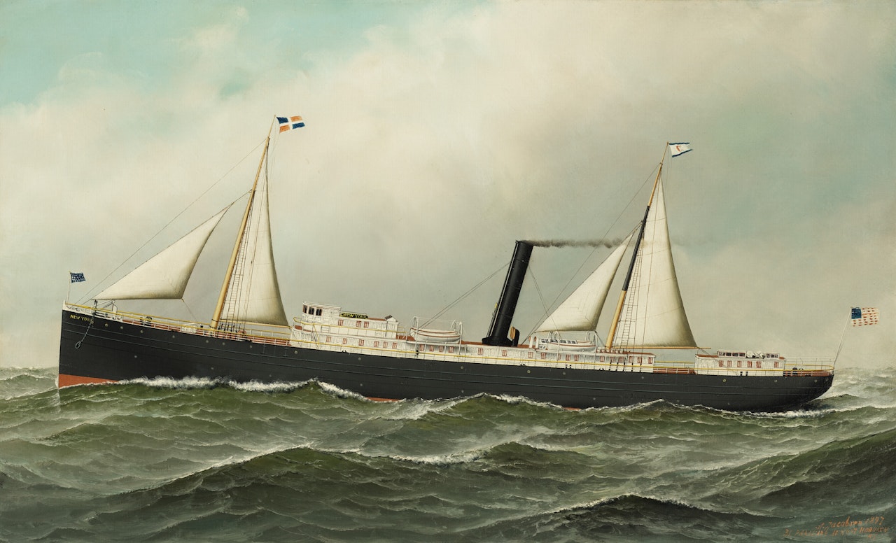 STEAMSHIP " NEW YORK" by Antonio Jacobsen