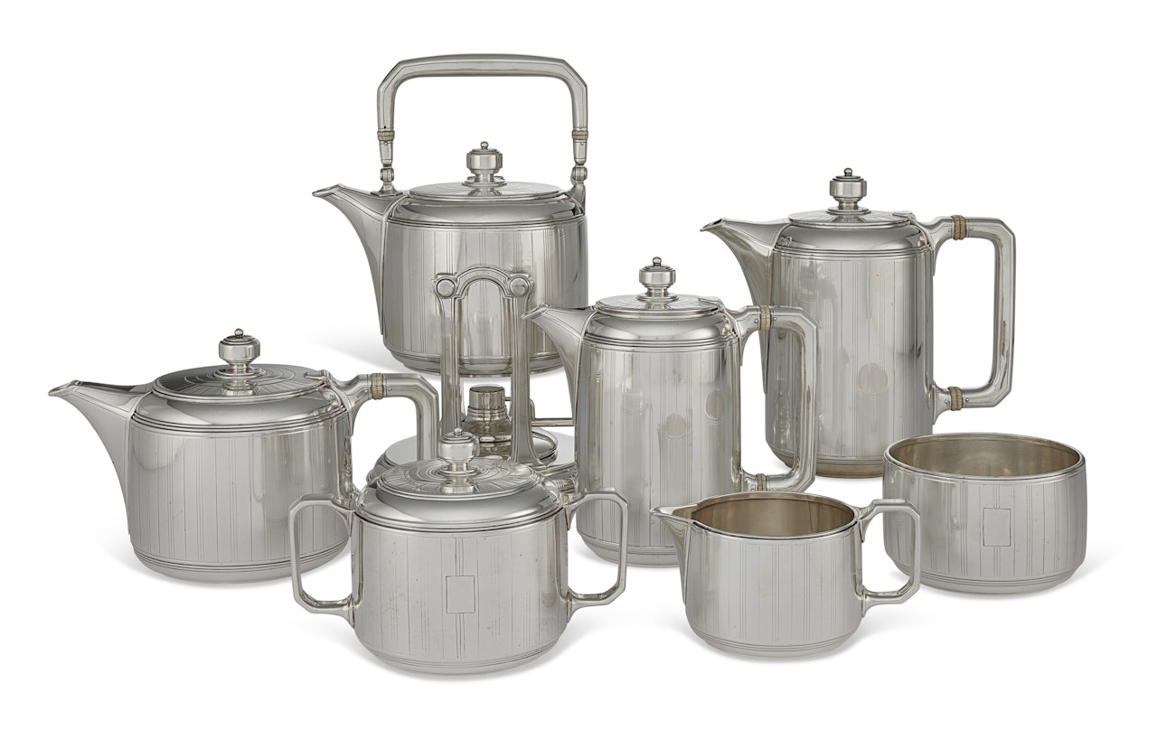 AN AMERICAN SILVER SEVEN-PIECE TEA AND COFFEE SERVICE by Tiffany & Co.