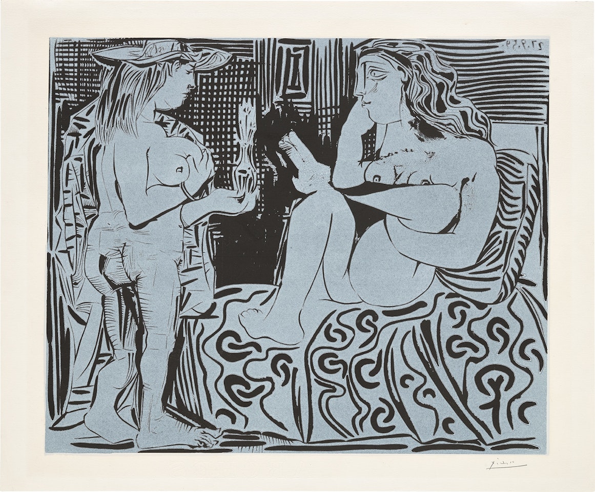 Deux femmes avec un vase à fleurs (Two Women with a Vase of Flowers) (Bl. 915, Ba. 1239) by Pablo Picasso