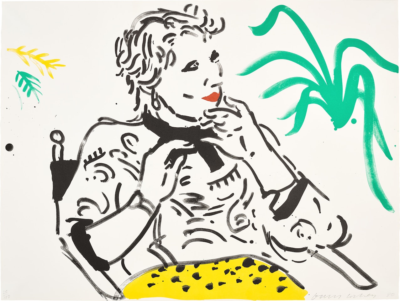 Celia with Green Plant (Gemini G.E.L. 919, M.C.A.T. 240) by David Hockney