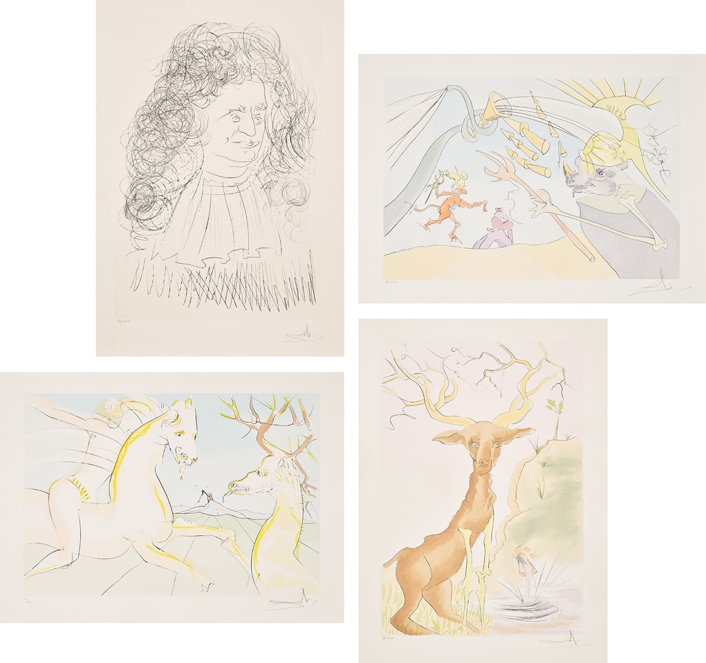 Le bestiaire de La Fontaine Dalinisé (La Fontaine's Bestiary Dalinized) (M. & L. 653-664) by Salvador Dali