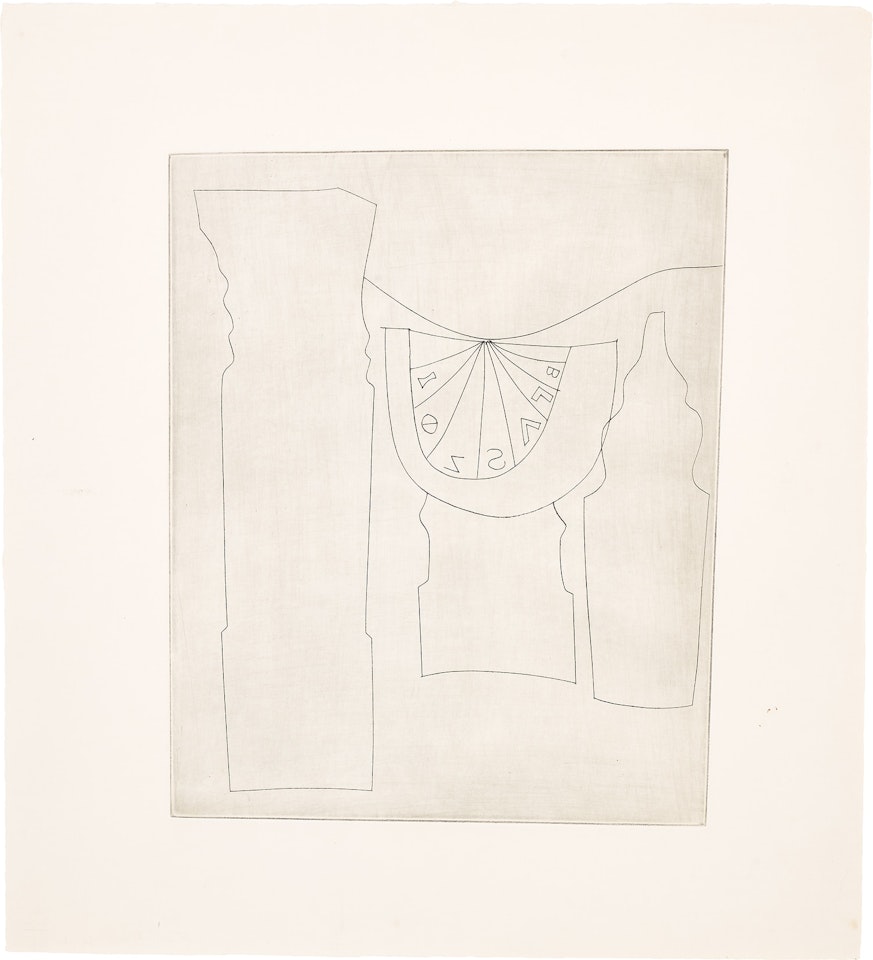 Turkish Sundial Between Two Turkish Forms II (L. 85, C. 90) by Ben Nicholson, O.M.