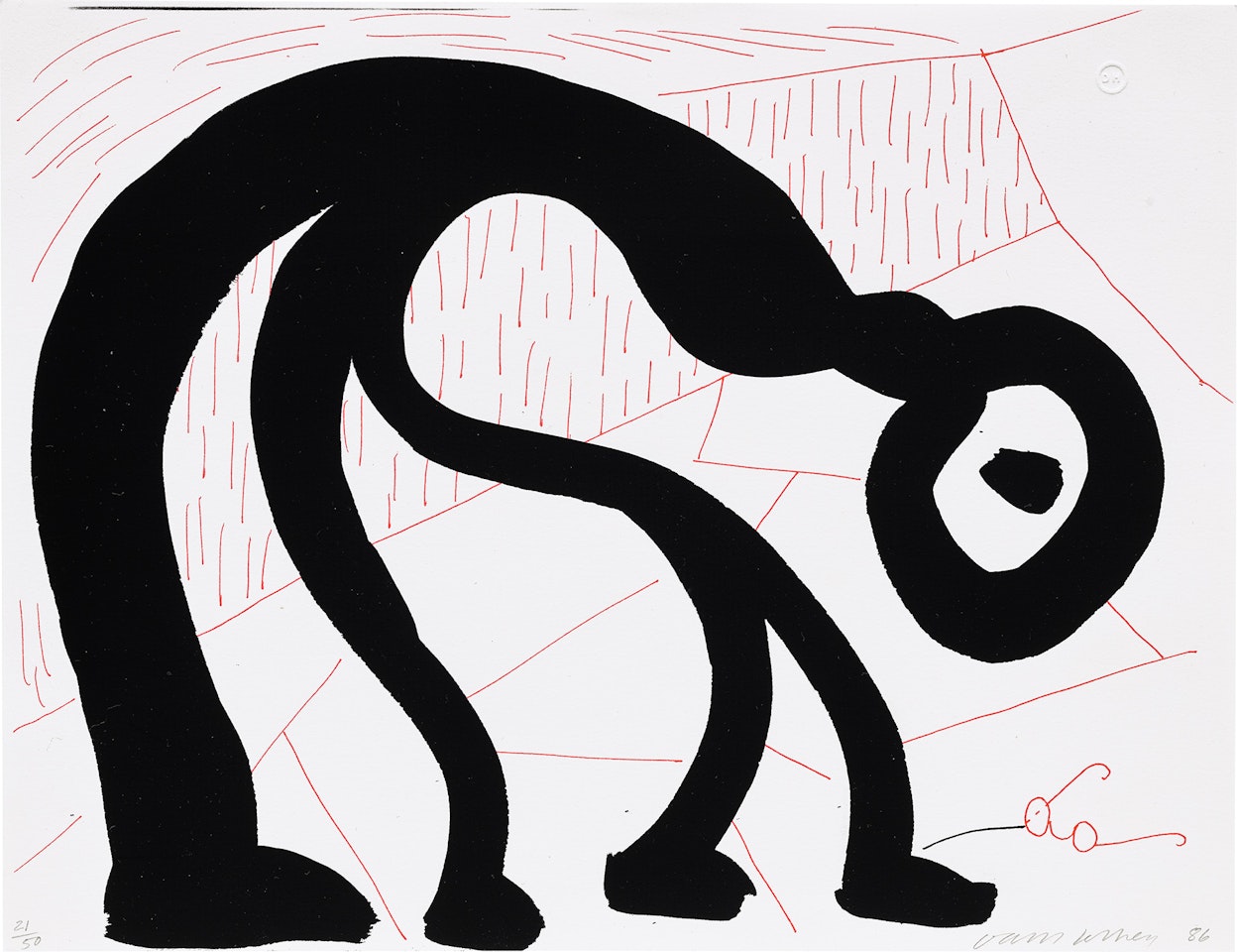 Man Looking for His Glasses, April  (M.C.A.T. 297) by David Hockney