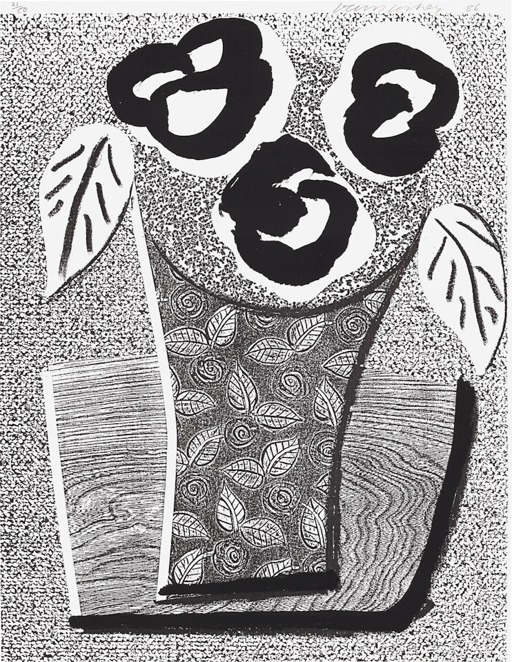 Three Black Flowers, May  (M.C.A.T. 313) by David Hockney