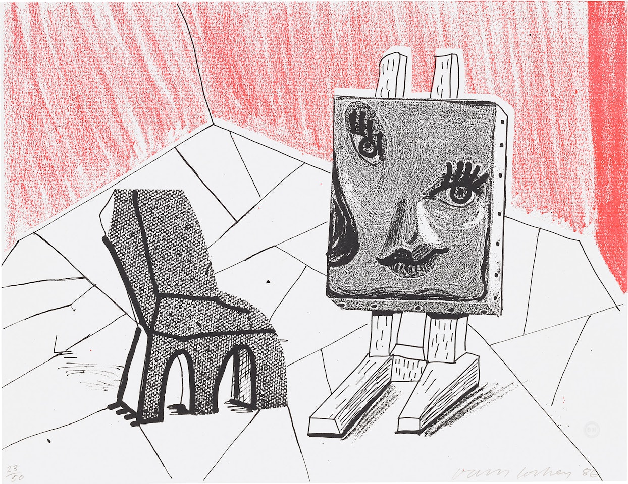 Celia with Chair (M.C.A.T. 306) by David Hockney