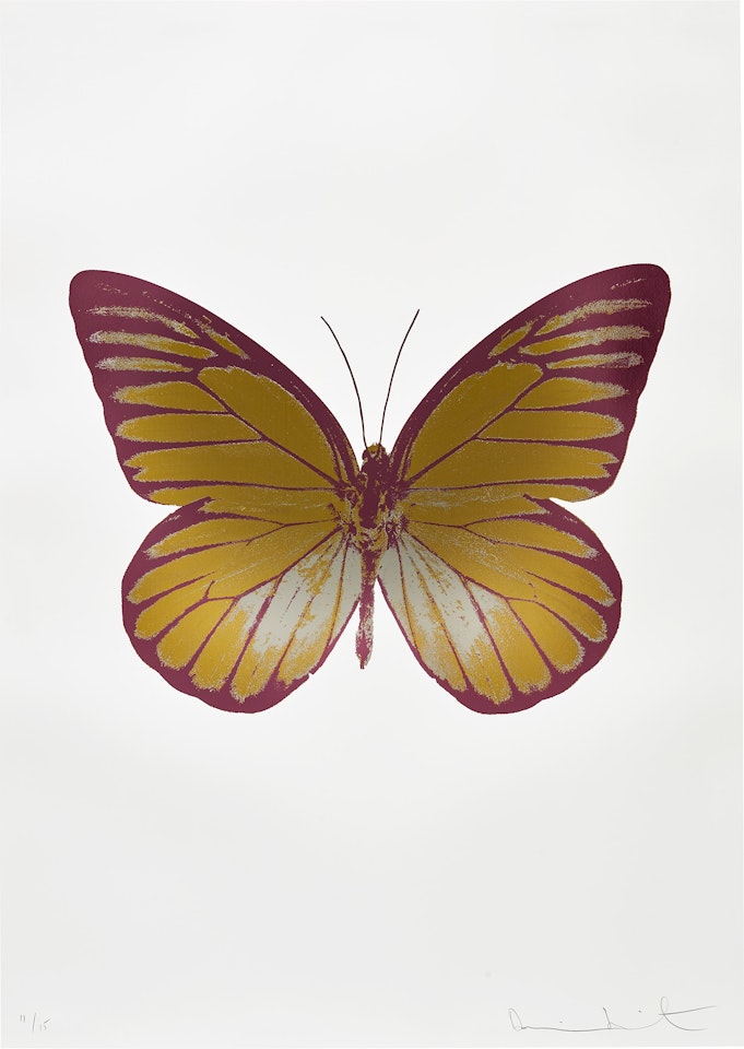 The Souls I - Oriental Gold/Silver Gloss/Loganberry Pink by Damien Hirst