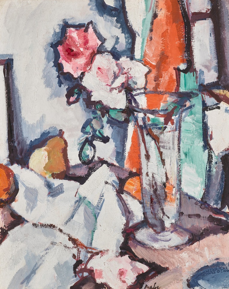Roses in a Glass Vase by Samuel John Peploe