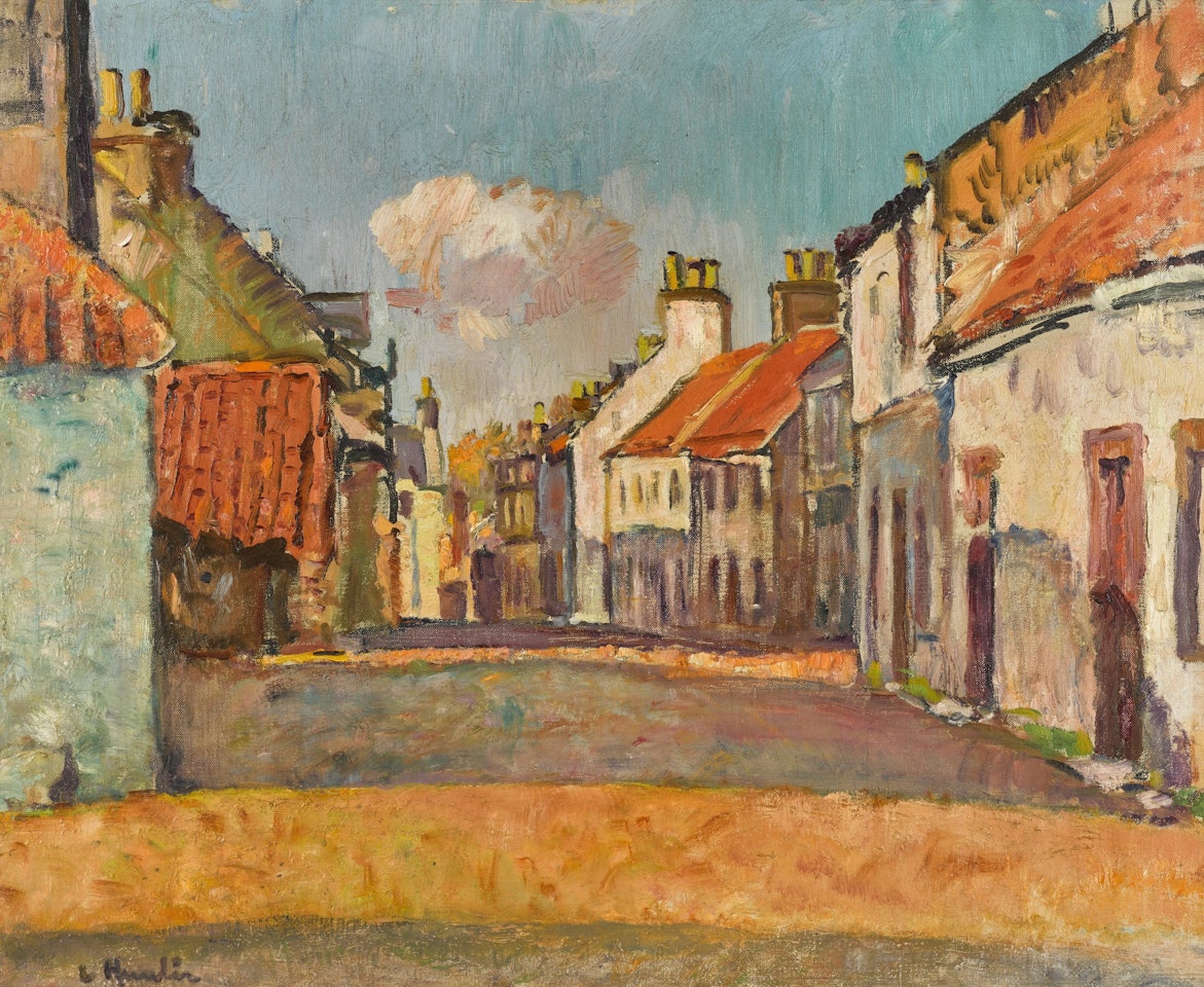 Village Street in Fife by George Leslie Hunter