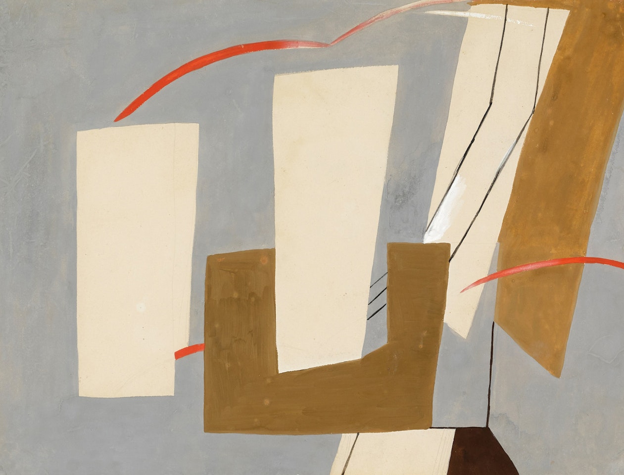 Abstract sequence: Untitled (Variation on Axis gouache) by Winifred Nicholson