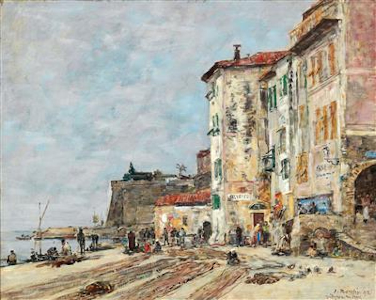 Quai à Villefranche by Eugène Boudin