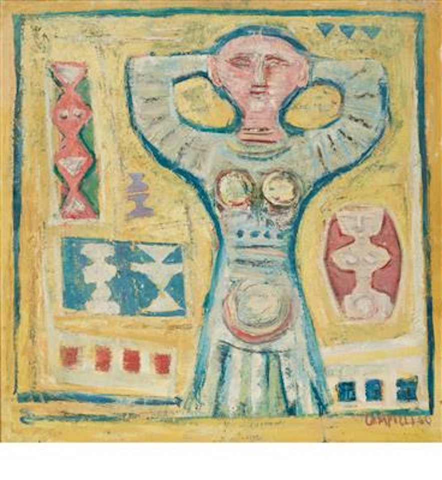 Cariatide (Femme verte sur jaune) by Massimo Campigli