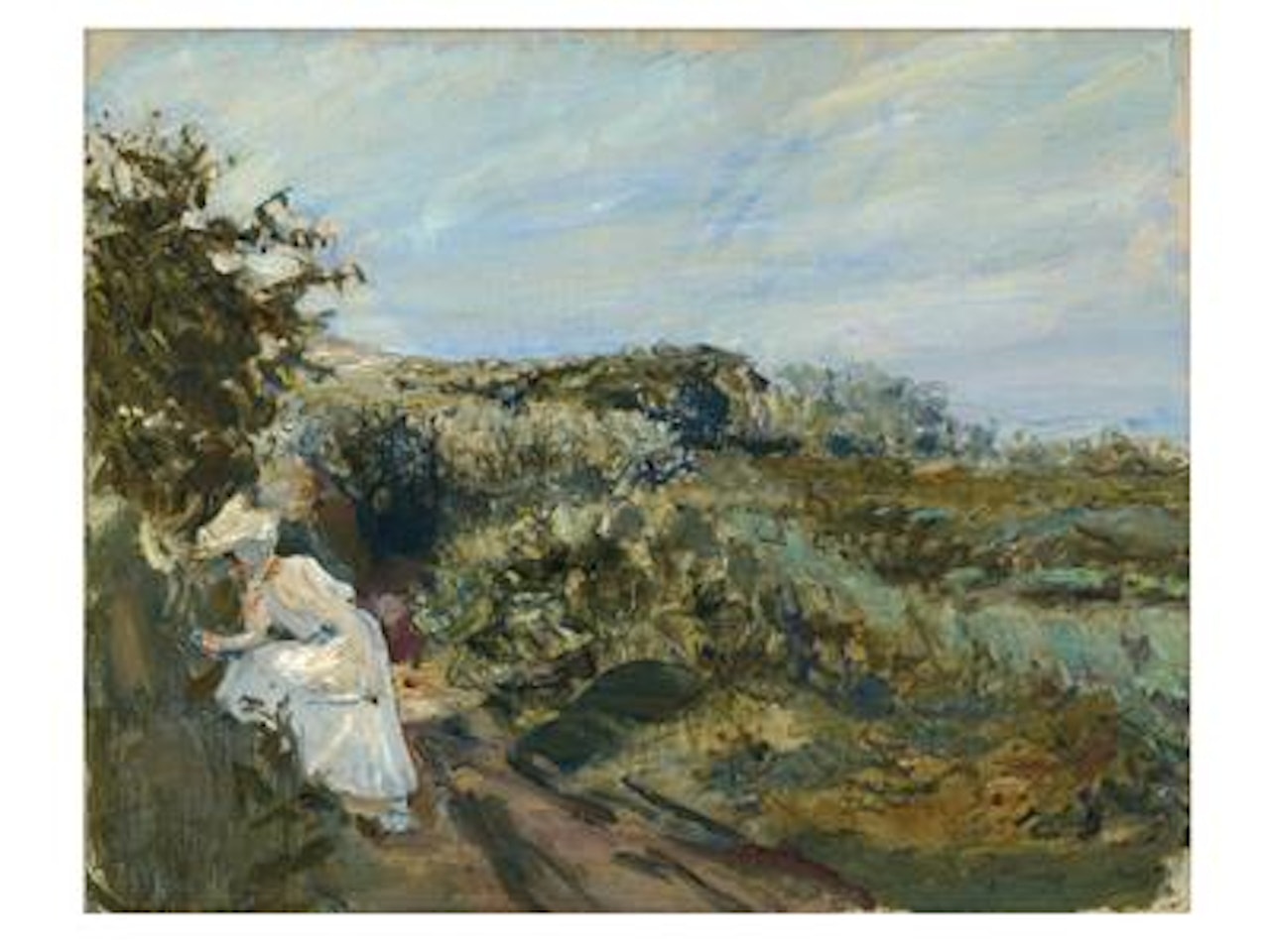 Landscape with woman in white by Max Slevogt