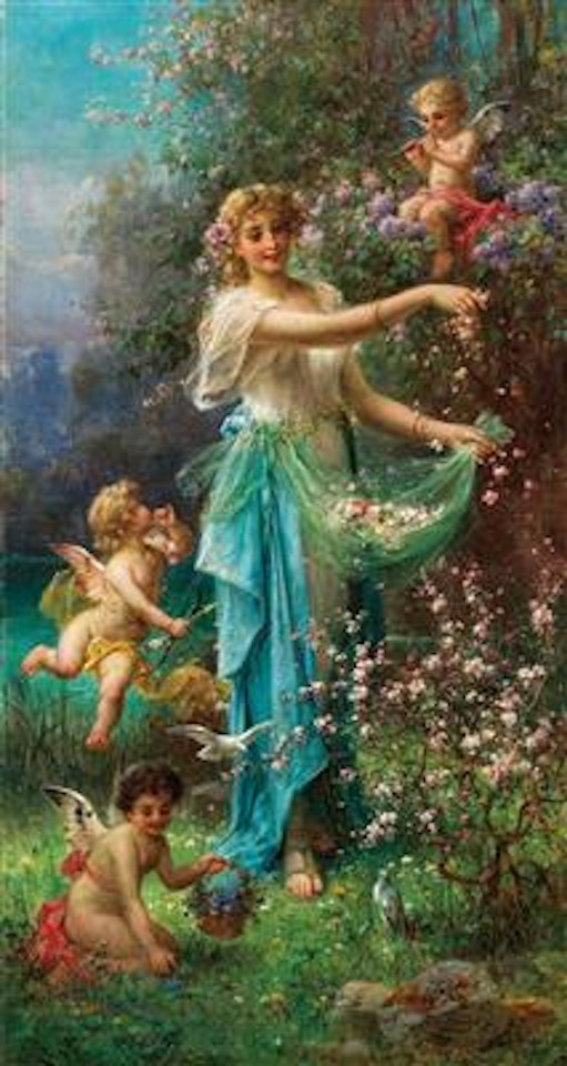 An Allegory of Spring with Cupid by Hans Zatzka