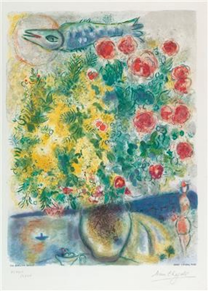 Roses and Mimosas (from: Nice et la Côte d"Azur) by Marc Chagall