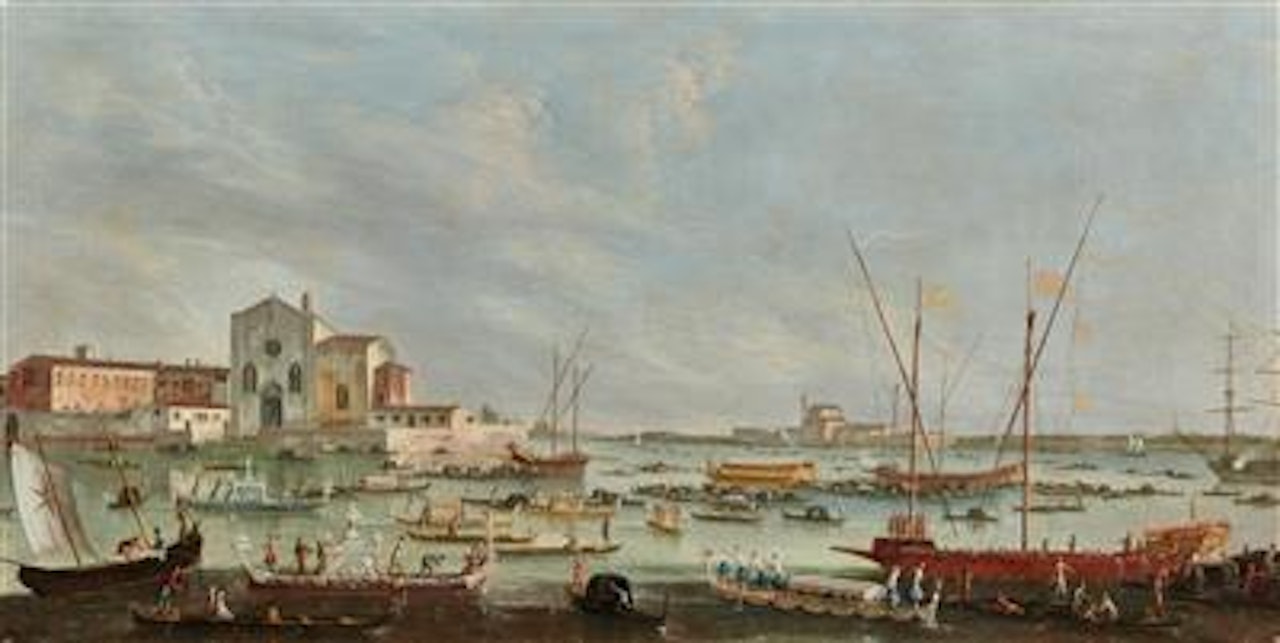 Sant"Elena and the Monastery of San Nicolò al Lido on Ascension Day by Apollonio Domenichini