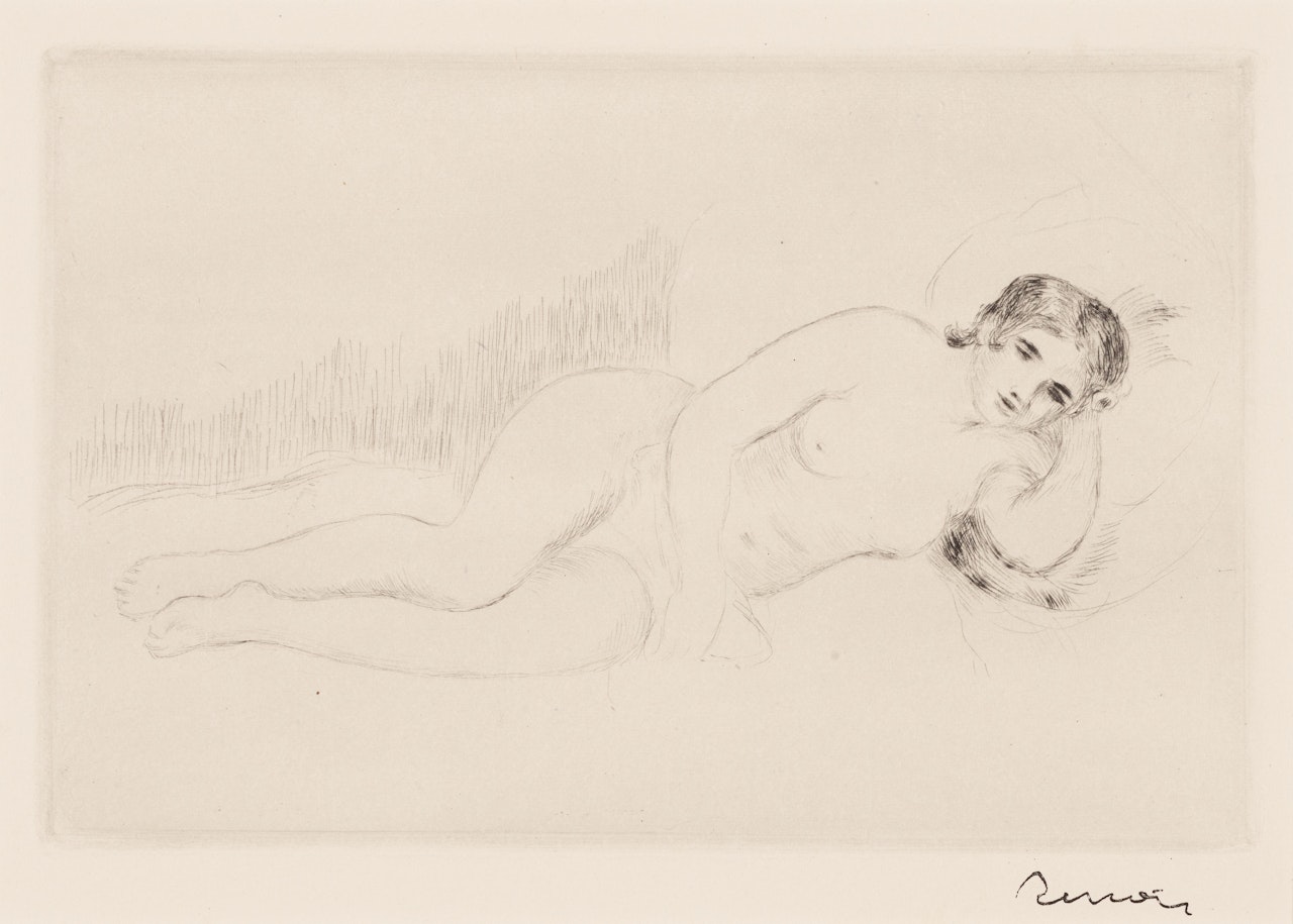 Femme Nue Couchée (Tournée à Droite), Première Planche by Pierre-Auguste Renoir