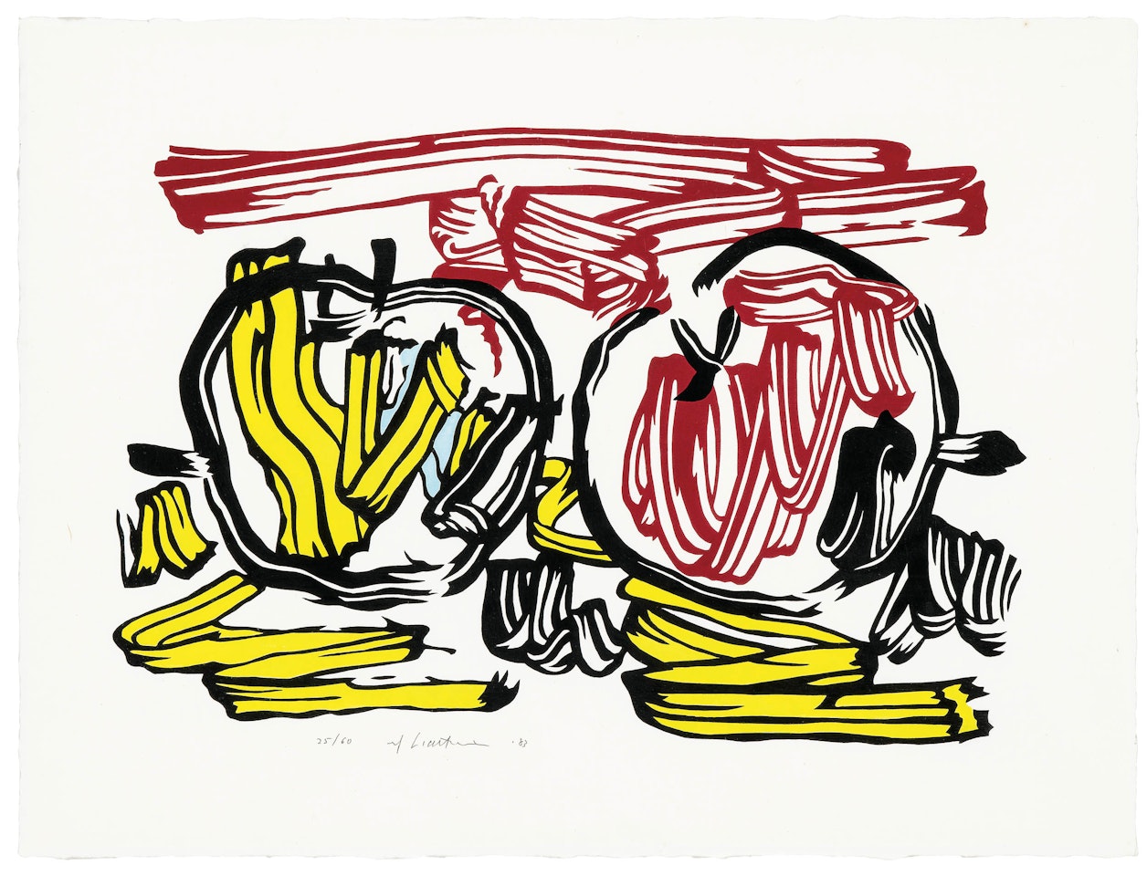 Red Apple and Yellow Apple by Roy Lichtenstein