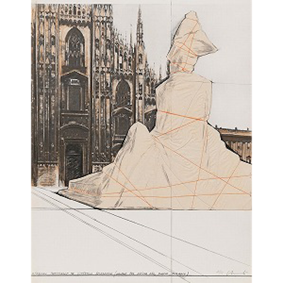Wrapped Monument to Vittorio Emanuele, Project for Piazza del Duomo, Milan (Schellmann 77) by Christo