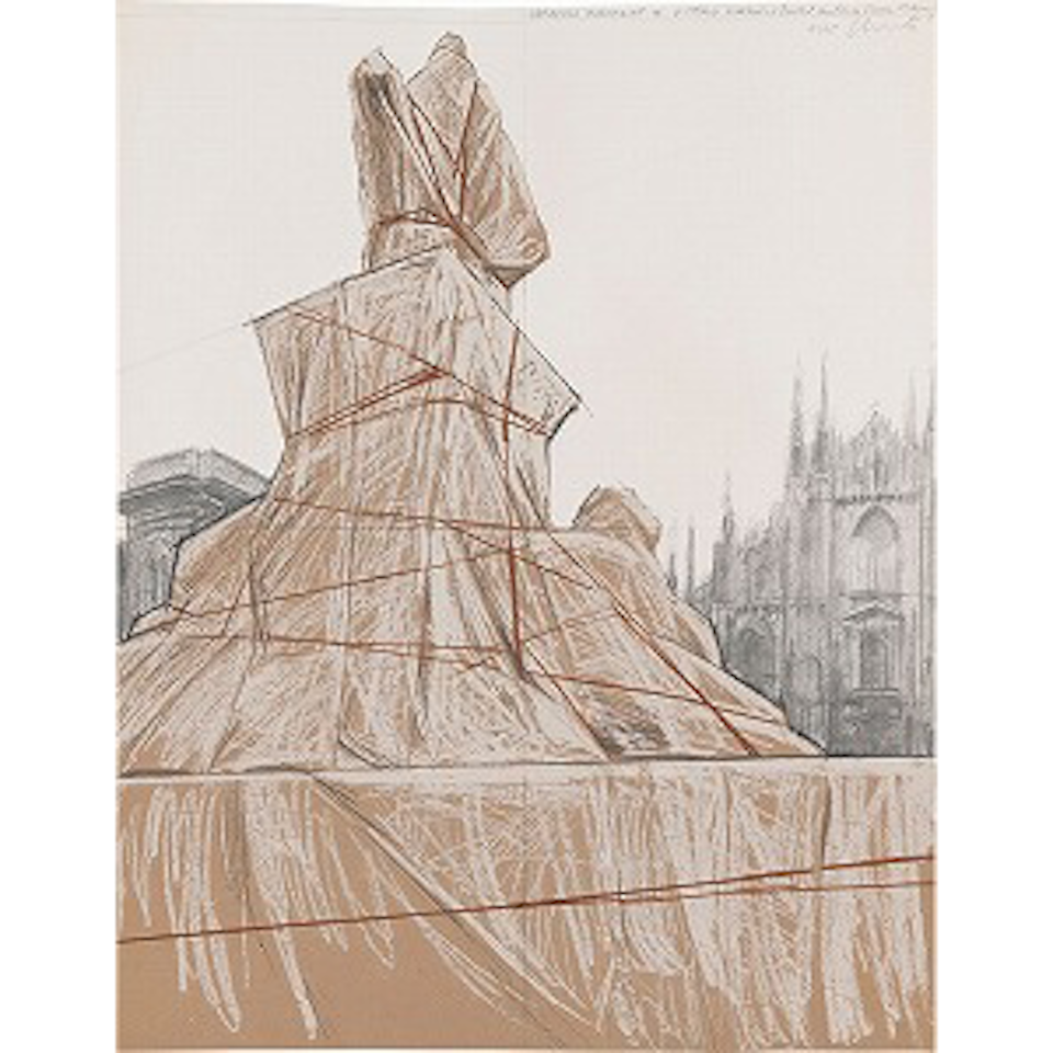 Wrapped Monument to Vittorio Emanuele, Project for Piazza del Duomo, Milan (Schellmann 79) by Christo