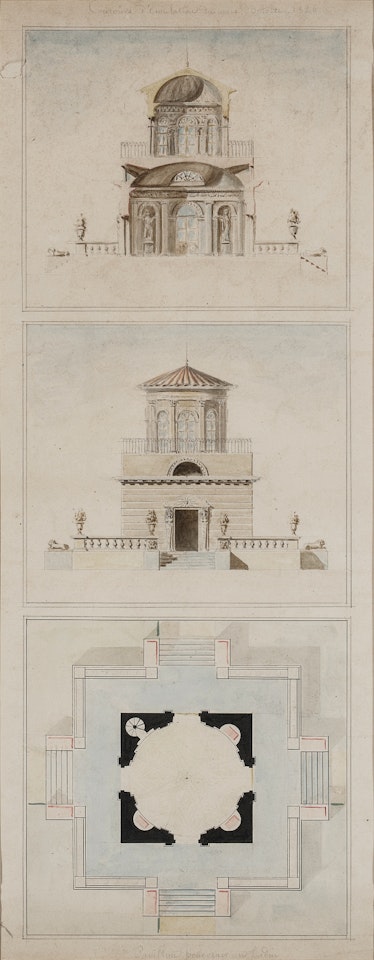 Design for a garden pavilion by French School