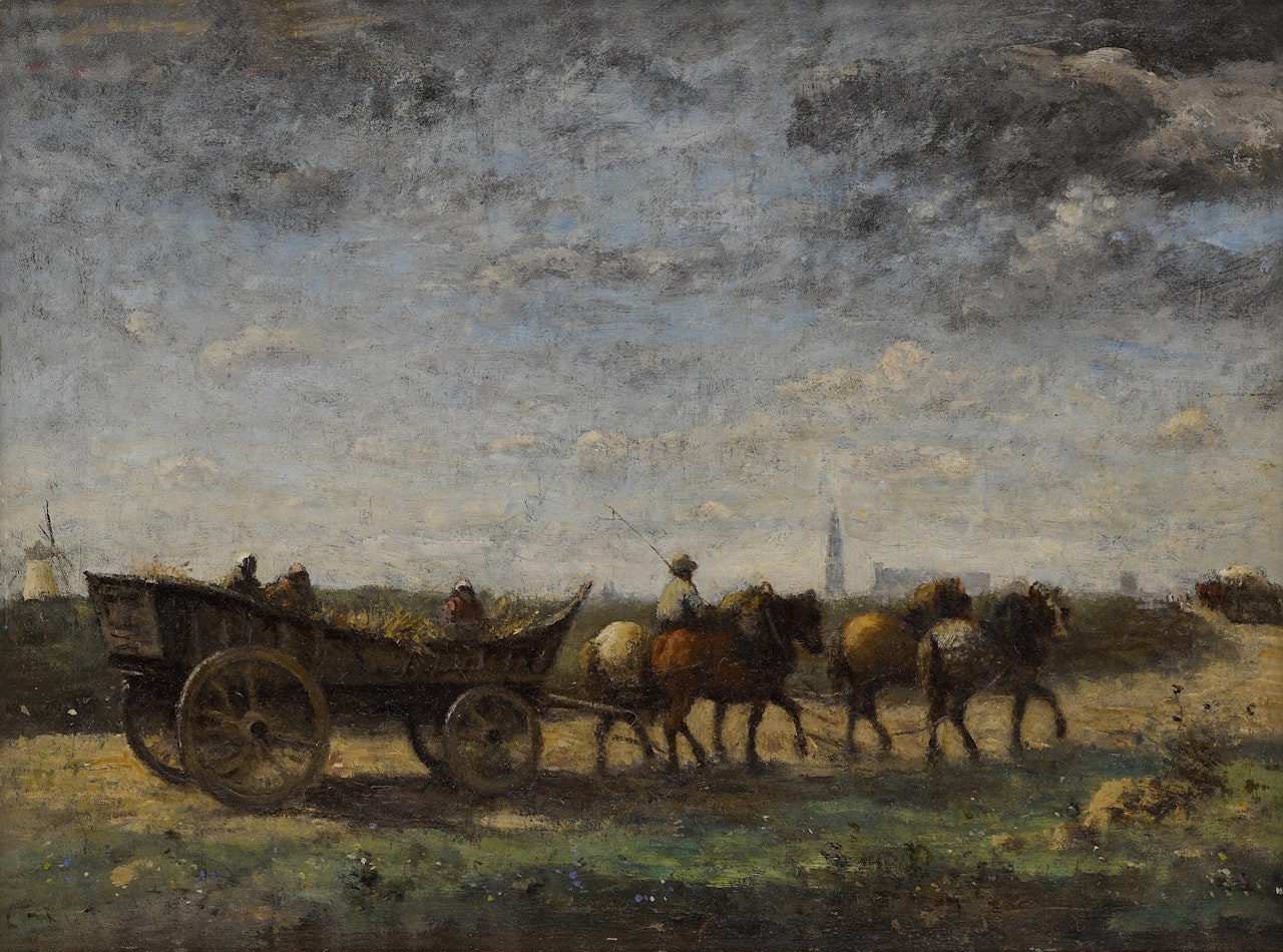 Le chariot d'Arras by Jean Baptiste Camille Corot
