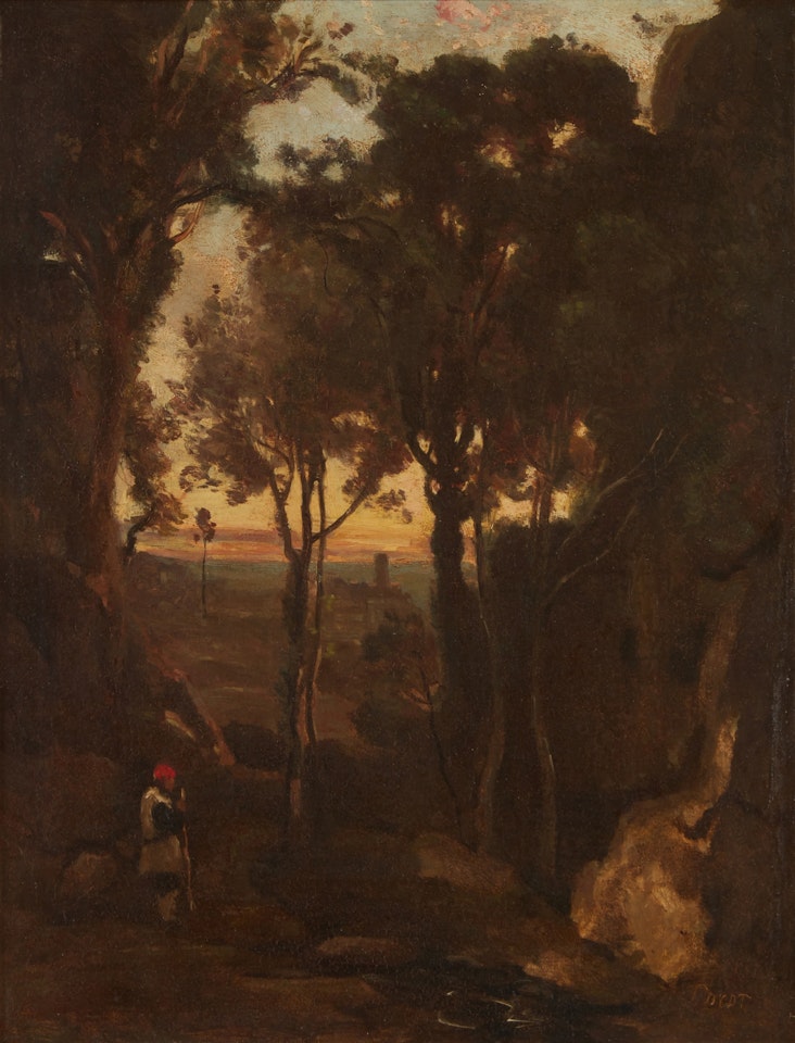 Souvenir d’Italie, un pâtre dans une gorge by Jean Baptiste Camille Corot