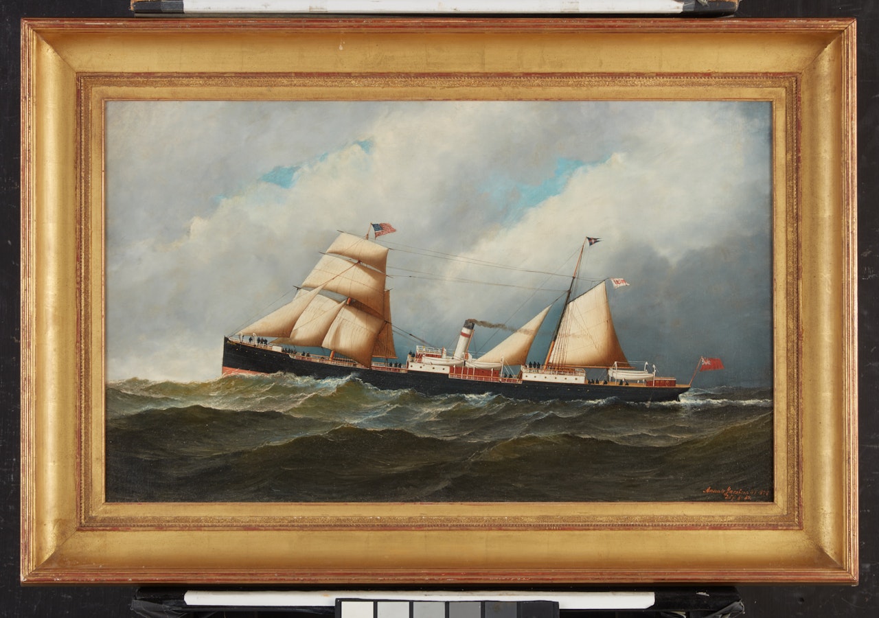Portrait of the American Two-Masted Steamship Ailsa by Antonio Jacobsen