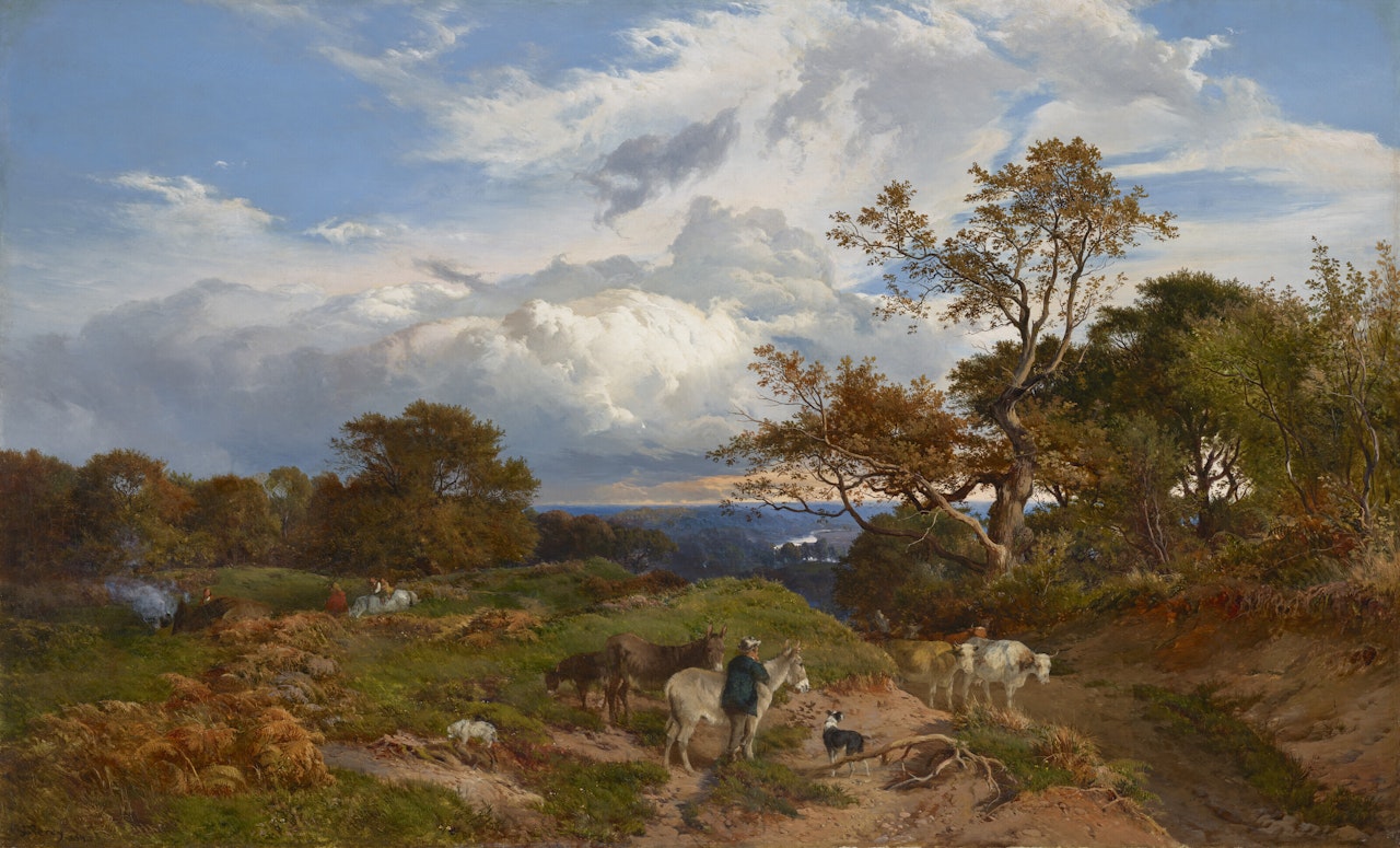Cattle and Drover with an Extensive River Landscape Beyond by Sidney Richard Percy