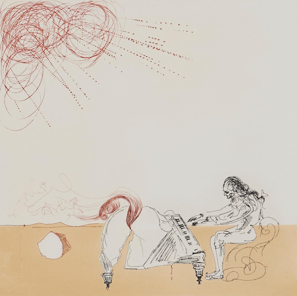 Piano - chevelure dans un desért from the suite Neuf Paysages by Salvador Dali