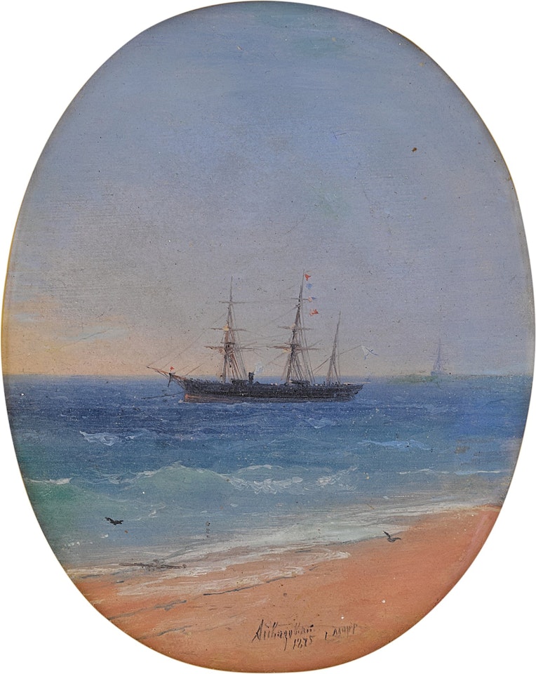 A Ship of the Russian Navy off the Coast by Ivan Konstantinovich Aivazovsky